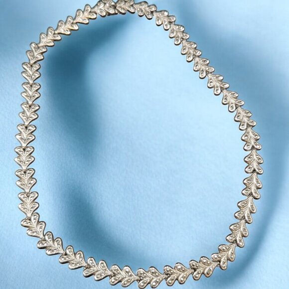 Vintage KD Sterling Silver Marcasite Necklace, Bracelet and Clip-On Earring Set - Picture 5 of 13